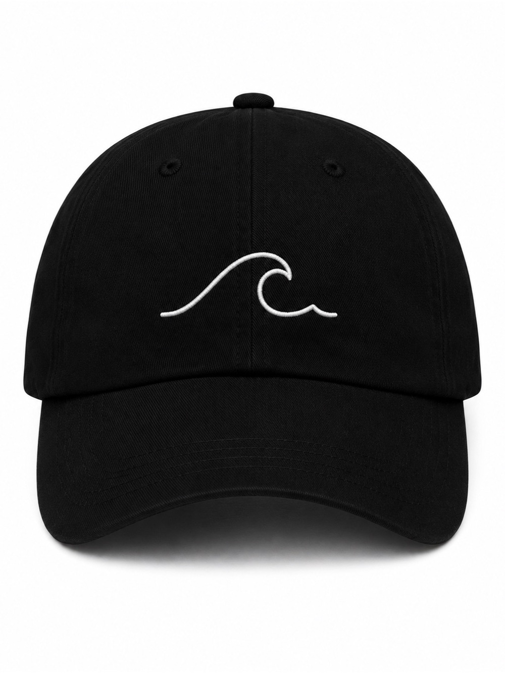 🌊Black Wave Embroidered Baseball Hat Coastal Beach Ocean Surfer Aesthetic